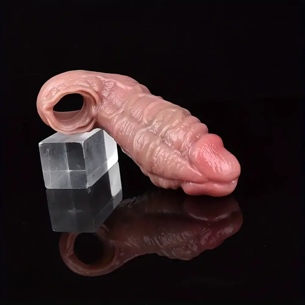 5.5in 6.3in 6.57in 6.6in 6.7in Silicone Penis Dildo Sleeve With Cock Ring