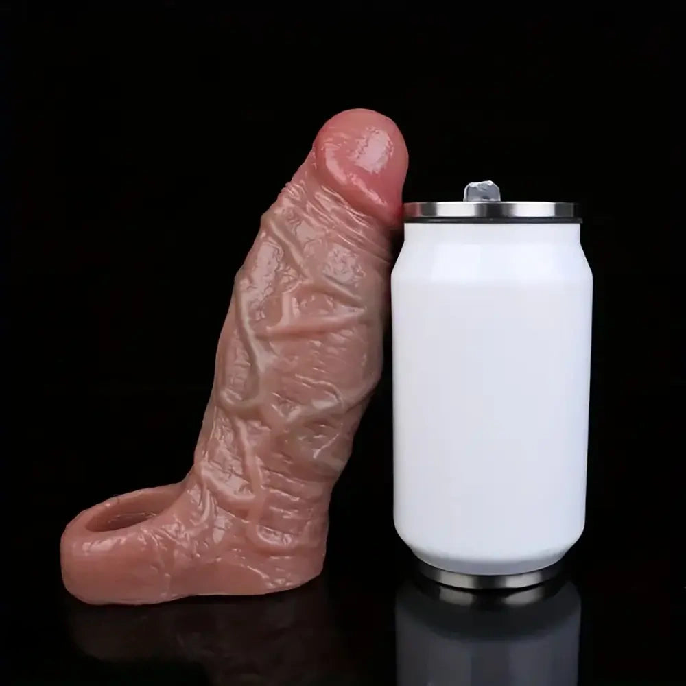 5.5in 6.3in 6.57in 6.6in 6.7in Silicone Penis Dildo Sleeve With Cock Ring