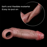 5.5in 6.3in 6.57in 6.6in 6.7in Silicone Penis Dildo Sleeve With Cock Ring