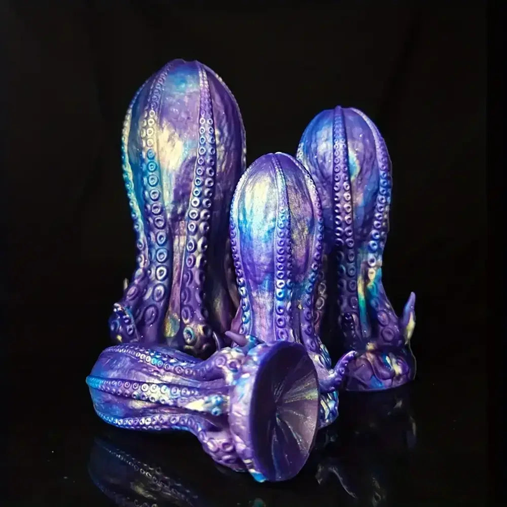 5.5in 6.3in 8.26in 9.64in Gourd Egg Starry Sky Silicone Octopus Dildo