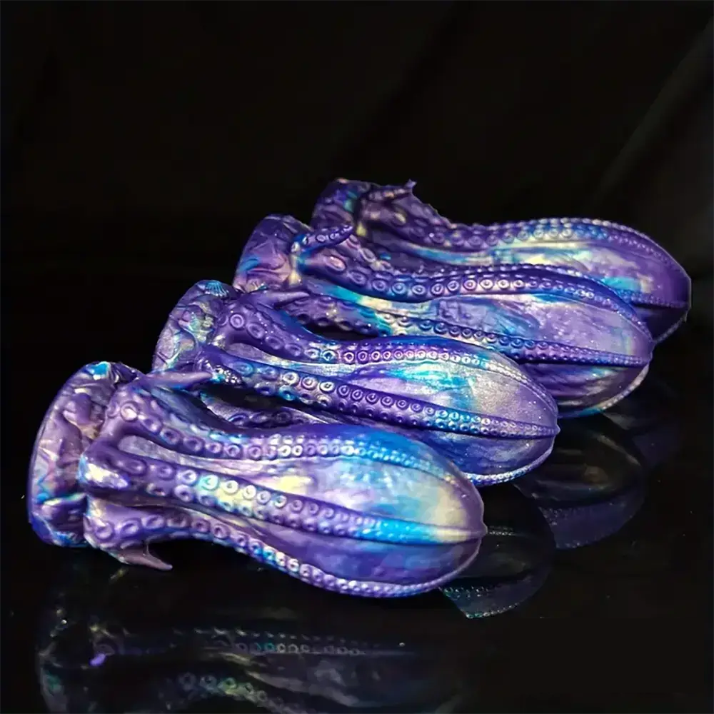 5.5in 6.3in 8.26in 9.64in Gourd Egg Starry Sky Silicone Octopus Dildo