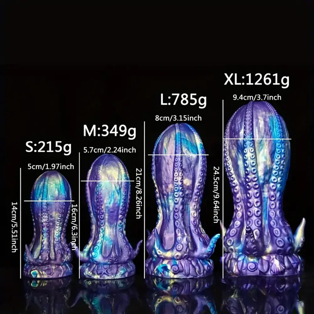 5.5in 6.3in 8.26in 9.64in Gourd Egg Starry Sky Silicone Octopus Dildo
