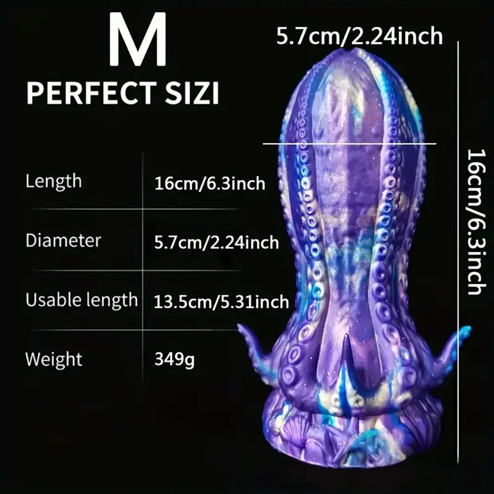 5.5in 6.3in 8.26in 9.64in Gourd Egg Starry Sky Silicone Octopus Dildo