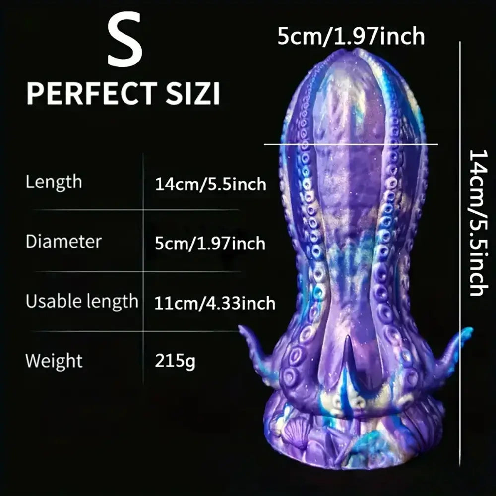 5.5in 6.3in 8.26in 9.64in Gourd Egg Starry Sky Silicone Octopus Dildo