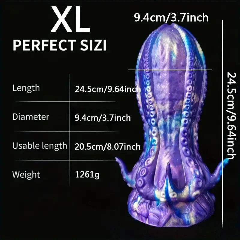 5.5in 6.3in 8.26in 9.64in Gourd Egg Starry Sky Silicone Octopus Dildo