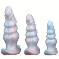5.5in 6.69in 7.87in Pearlescent Dream Silicone Anal Plug Dildo with Anchor