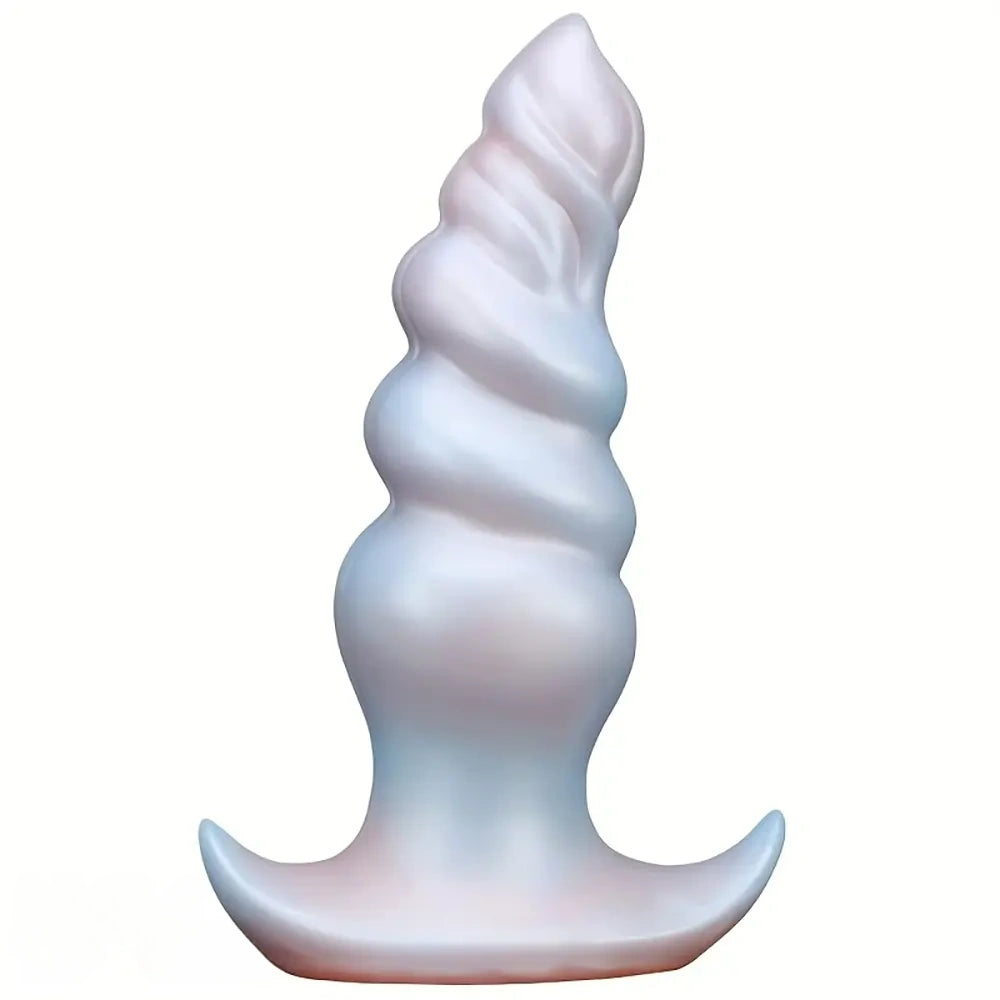 5.5in 6.69in 7.87in Pearlescent Dream Silicone Anal Plug Dildo with Anchor