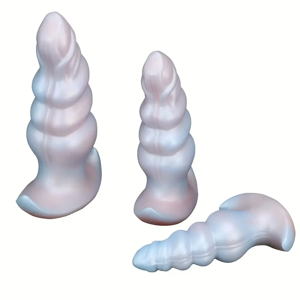 5.5in 6.69in 7.87in Pearlescent Dream Silicone Anal Plug Dildo with Anchor