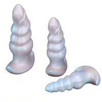 5.5in 6.69in 7.87in Pearlescent Dream Silicone Anal Plug Dildo with Anchor