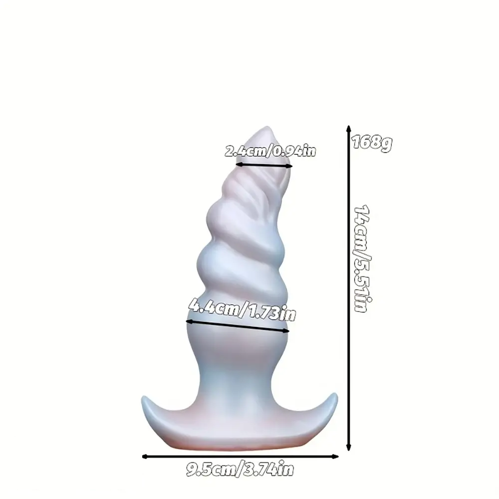 5.5in 6.69in 7.87in Pearlescent Dream Silicone Anal Plug Dildo with Anchor