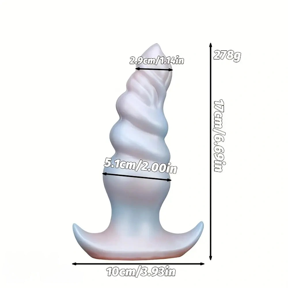 5.5in 6.69in 7.87in Pearlescent Dream Silicone Anal Plug Dildo with Anchor