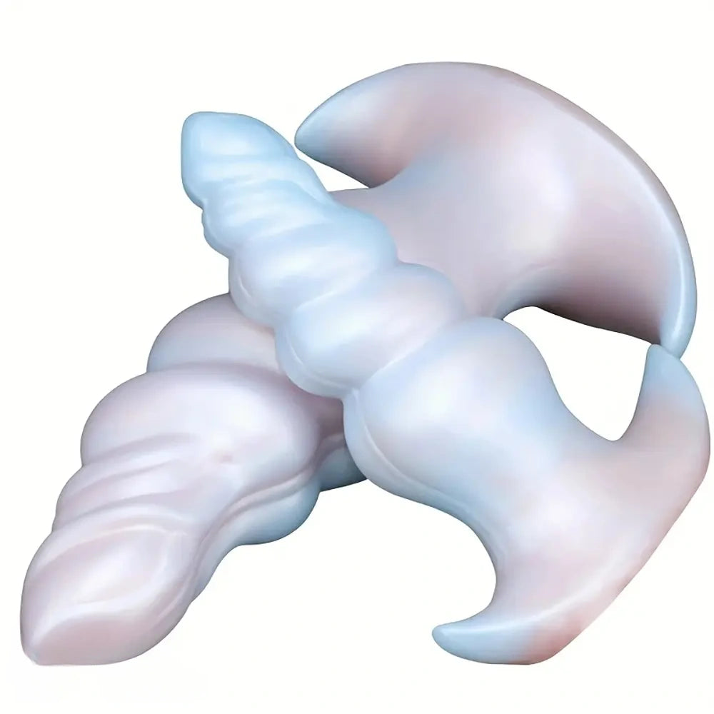 5.5in 6.69in 7.87in Pearlescent Dream Silicone Anal Plug Dildo with Anchor