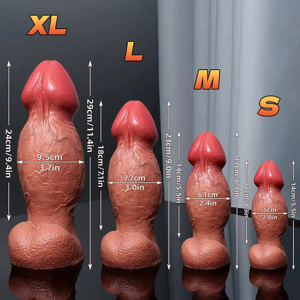5.5in 6.7in 9in 11.4in Silicone Soft Lifelike Fantasy Dildo Adult Penis Sex Toy