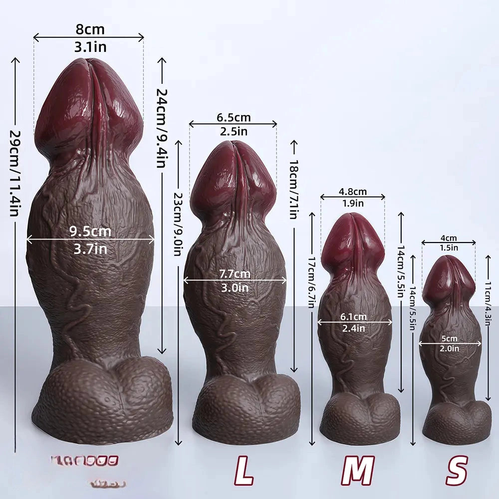 5.5in 6.7in 9in 11.4in Silicone Soft Lifelike Fantasy Dildo Adult Penis Sex Toy