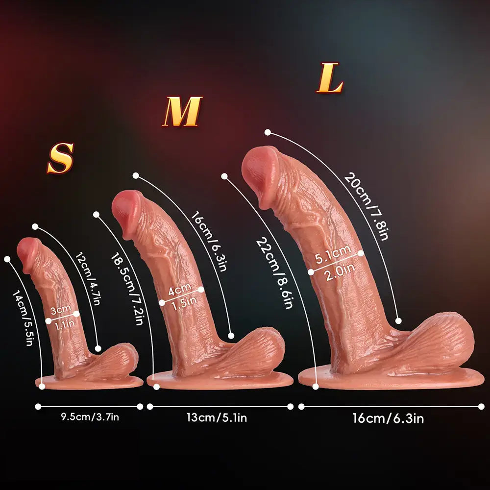 5.5in 7.2in 8.6in Lifelike Sensation Silicone Soft Dildo For Prostate G-Spot