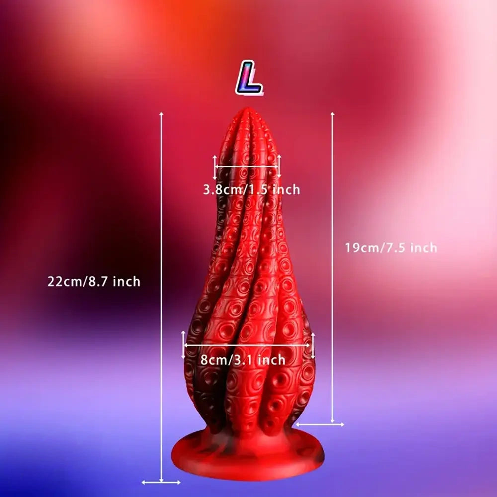 5.5in 7.3in 8.7in 10.7in Durable Build Soft Tentacle Silicone Anal Dildo