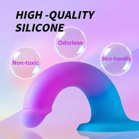 5.5in Colorful Soft Silicone Beginner-Friendly Dildo For Hands-Free Play