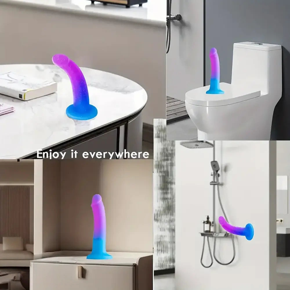 5.5in Colorful Soft Silicone Beginner-Friendly Dildo For Hands-Free Play