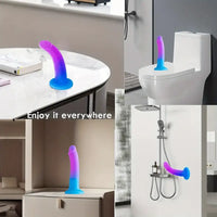 5.5in Colorful Soft Silicone Beginner-Friendly Dildo For Hands-Free Play