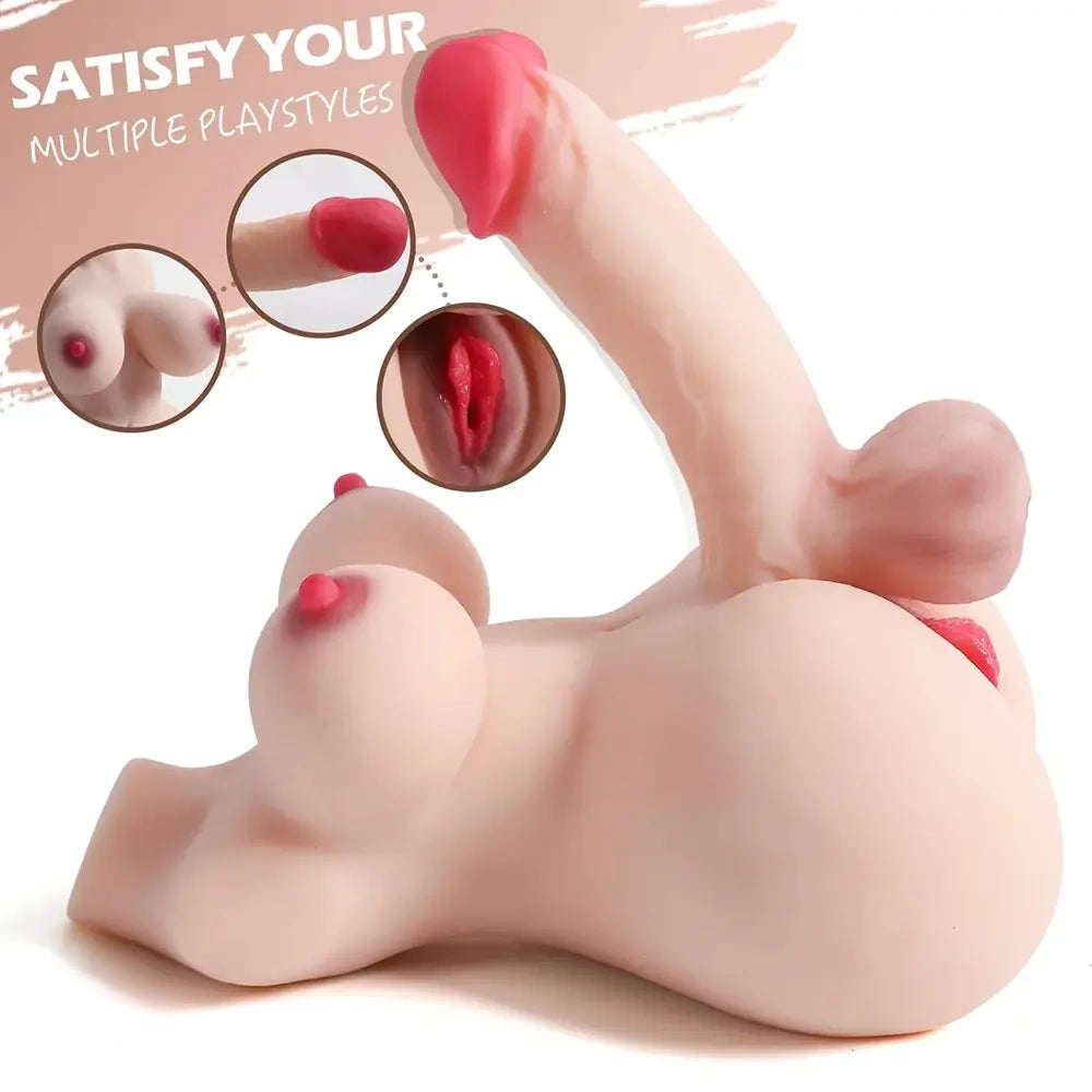 5.5in Dildo Shemale Sex Doll Torso For Women Sex Torso Masturbator For Men