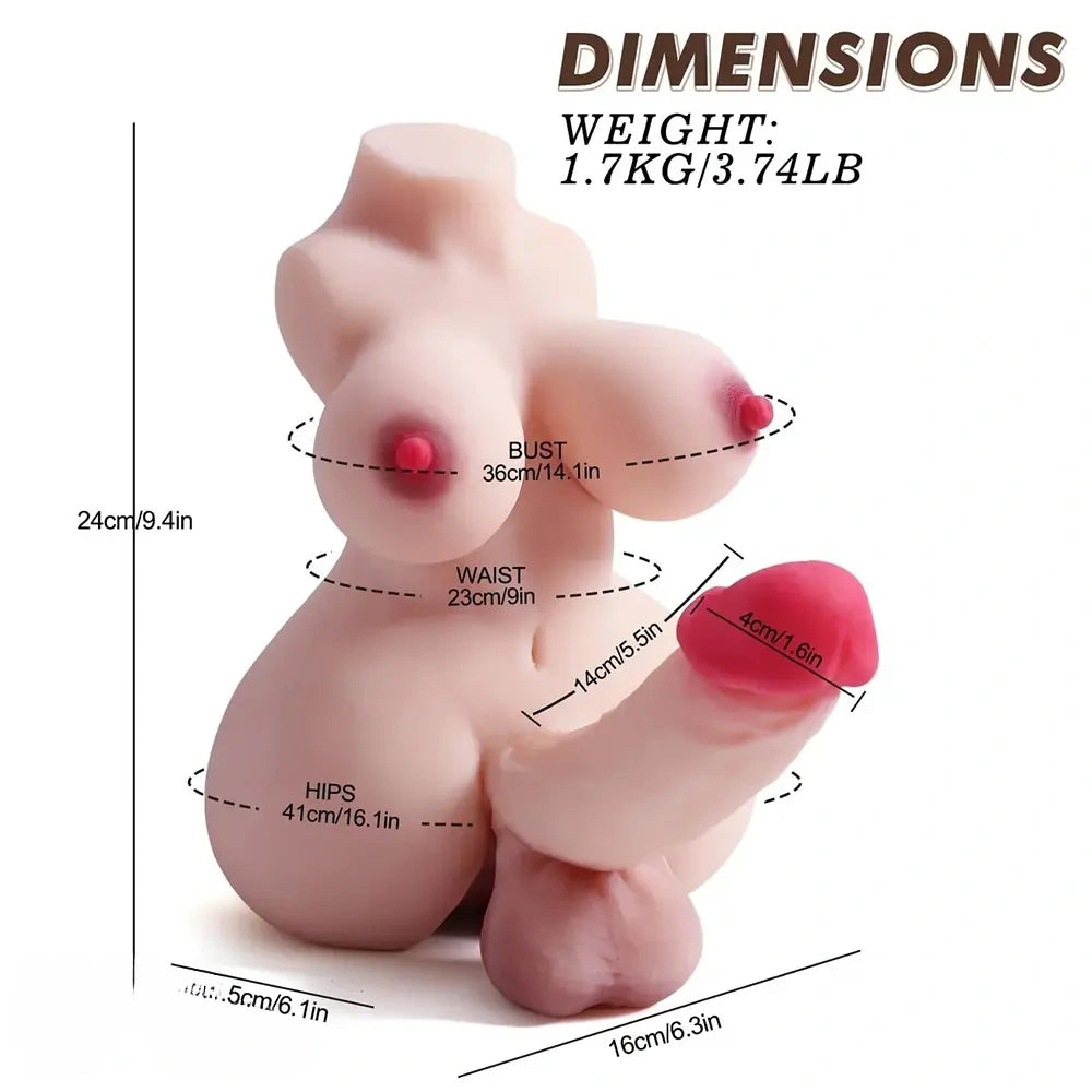 5.5in Dildo Shemale Sex Doll Torso For Women Sex Torso Masturbator For Men