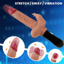 5.5in Lifelike Silicone Soft Thrusting Swing Heating Vibrating Dildo With Handle