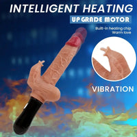 5.5in Lifelike Silicone Soft Thrusting Swing Heating Vibrating Dildo With Handle