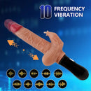 5.5in Lifelike Silicone Soft Thrusting Swing Heating Vibrating Dildo With Handle