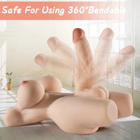 5.5in Realistic Dildo Shemale Sex Doll Torso with Big Breasts Anal Sex