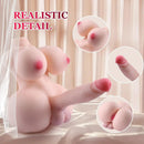 5.5in Soft Dildo Realistic Trans Sex Doll Torso with Tits & Anus 3D Unisex Torso