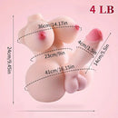5.5in Soft Dildo Realistic Trans Sex Doll Torso with Tits & Anus 3D Unisex Torso