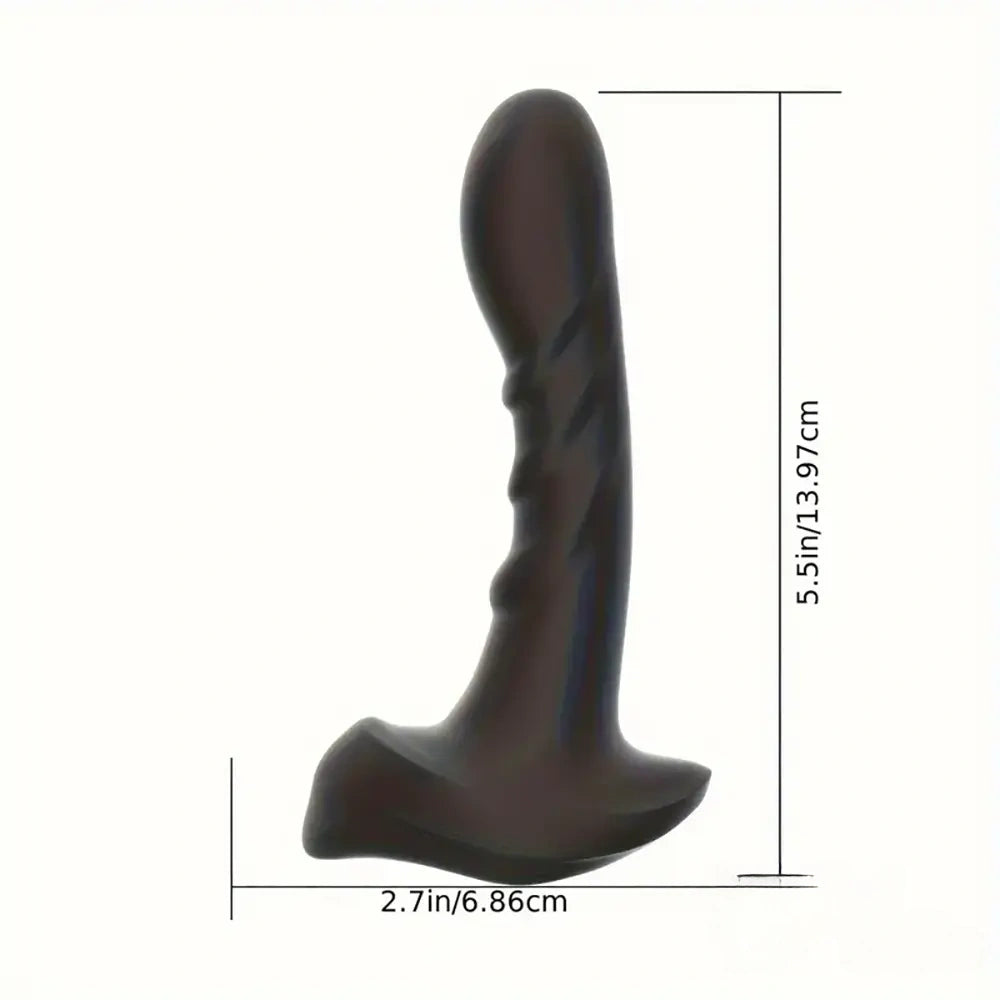 5.5in Unisex Silicone Soft Vibrating Remote Dildo For Anal Vaginal Simulation