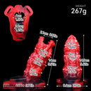 5.62in Hollow Dildo Built-in Keel Vibration Remote Strapon Animal Cock Sleeve