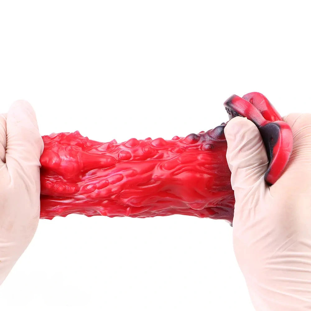 5.62in Hollow Dildo Built-in Keel Vibration Remote Strapon Animal Cock Sleeve