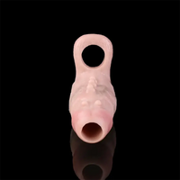 5.62in Realistic Beaded Penis Sleeve Flexible Hollow Ribbed Dildo