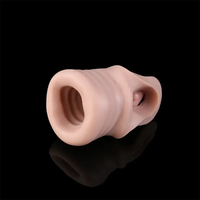 5.62in Realistic Beaded Penis Sleeve Flexible Hollow Ribbed Dildo