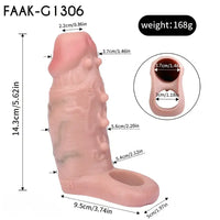 5.62in Realistic Beaded Penis Sleeve Flexible Hollow Ribbed Dildo