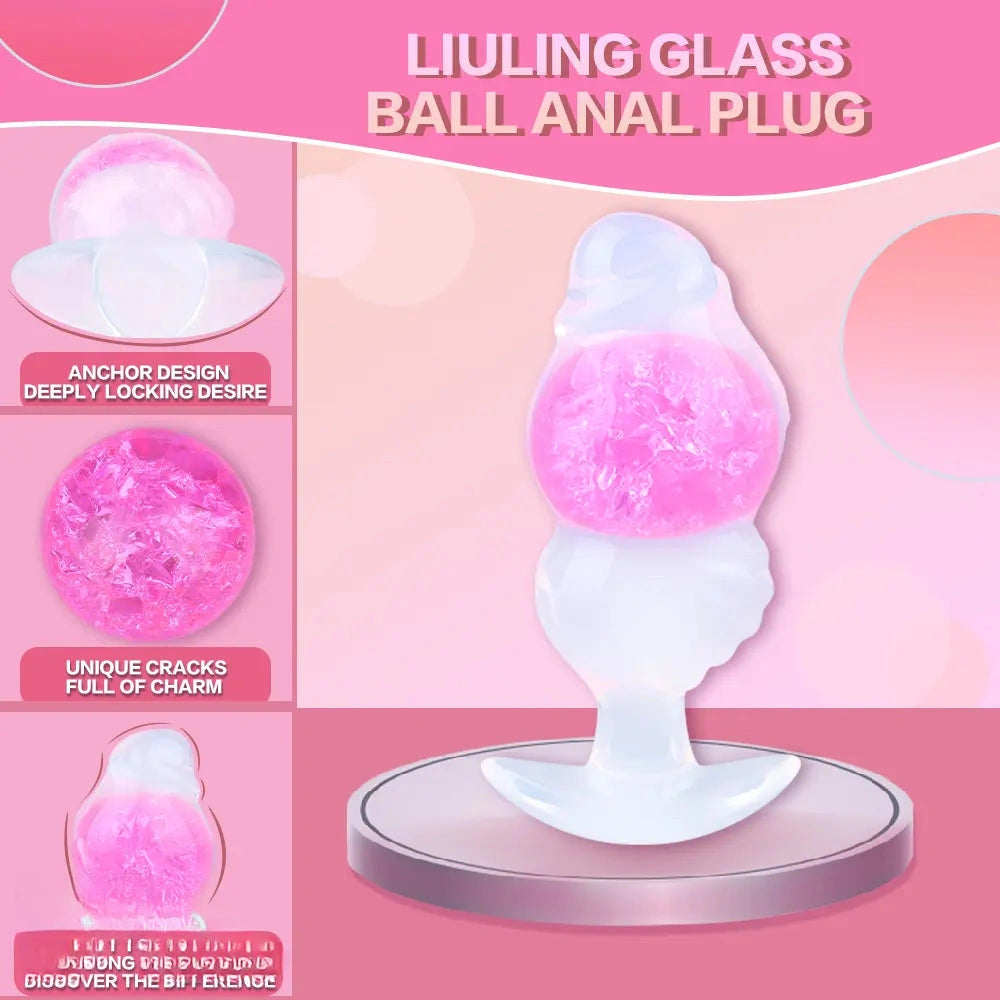 5.63in Luminous Silicone Anal Beads Dildo Anal Sex Toy With Anchor