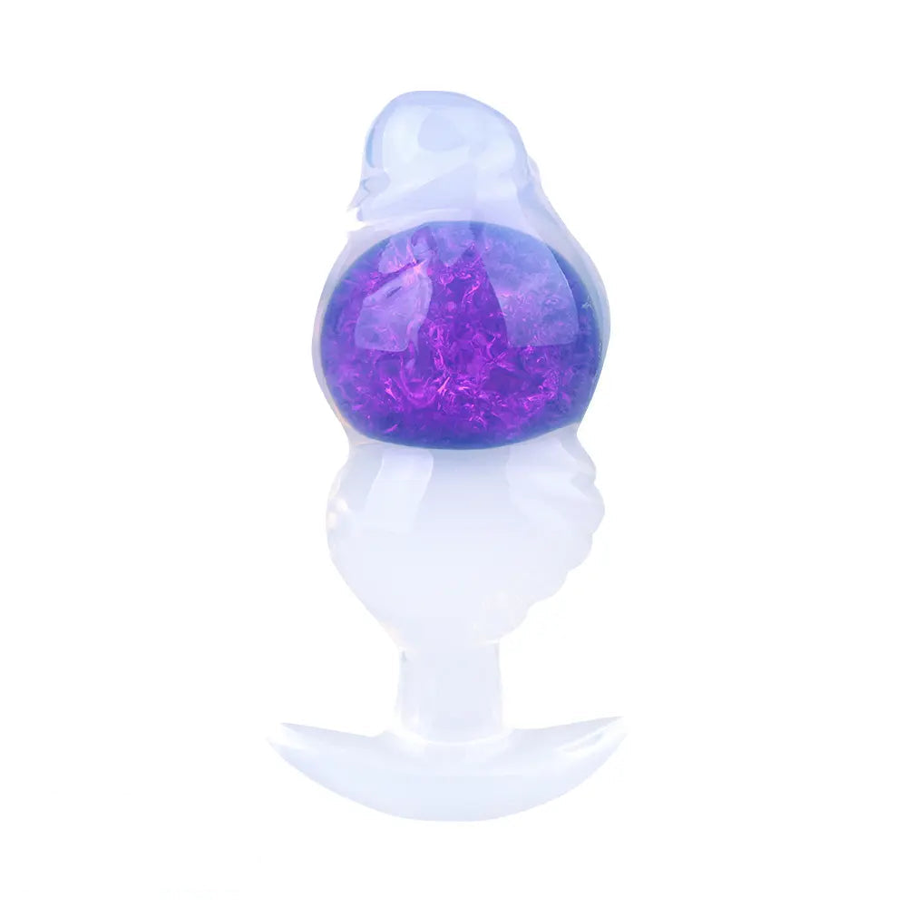 5.63in Luminous Silicone Anal Beads Dildo Anal Sex Toy With Anchor