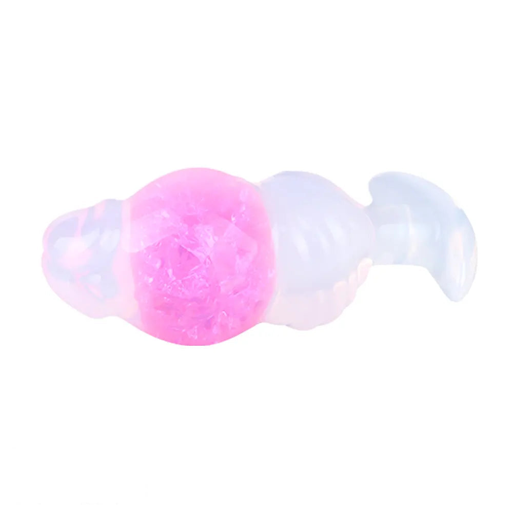 5.63in Luminous Silicone Anal Beads Dildo Anal Sex Toy With Anchor