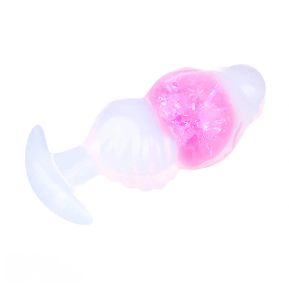 5.63in Luminous Silicone Anal Beads Dildo Anal Sex Toy With Anchor