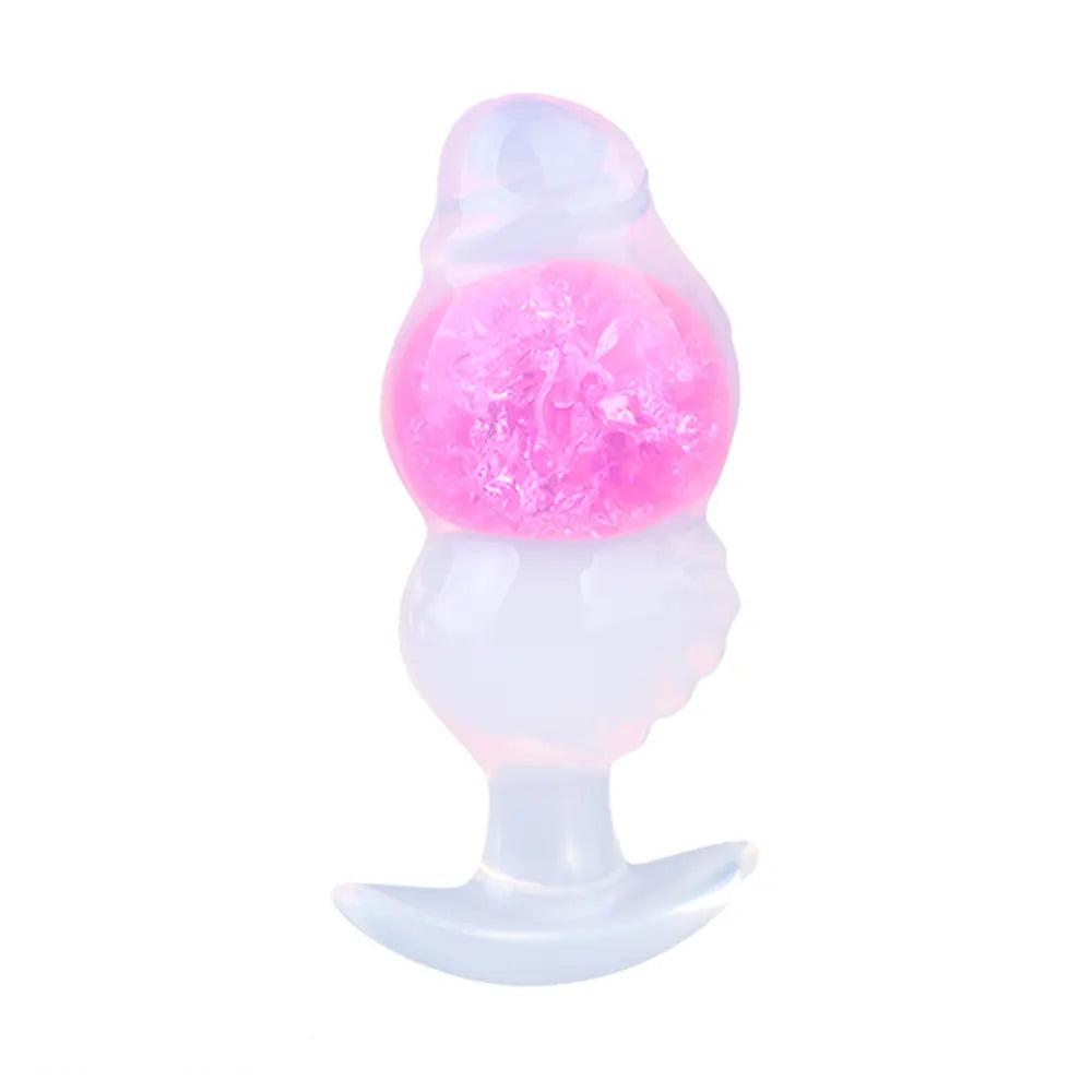 5.63in Luminous Silicone Anal Beads Dildo Anal Sex Toy With Anchor