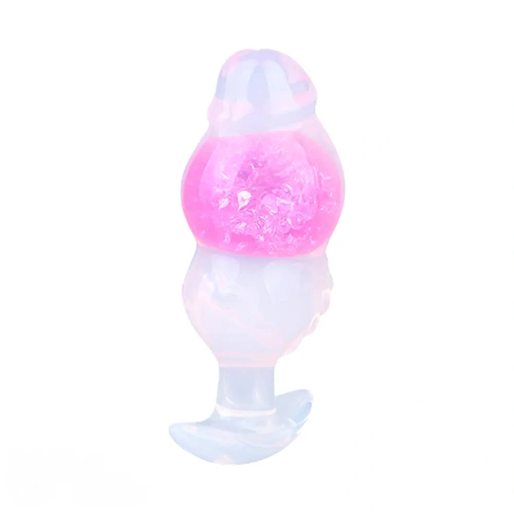 5.63in Luminous Silicone Anal Beads Dildo Anal Sex Toy With Anchor