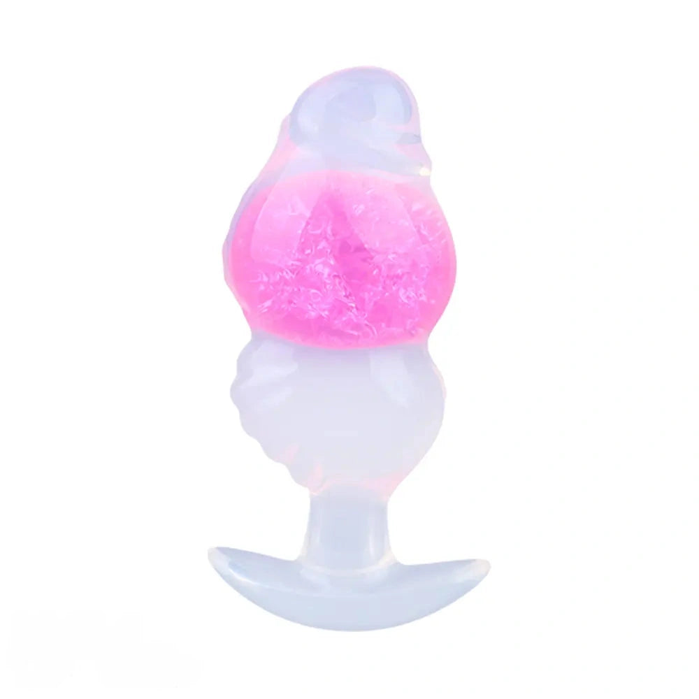 5.63in Luminous Silicone Anal Beads Dildo Anal Sex Toy With Anchor