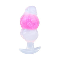 5.63in Luminous Silicone Anal Beads Dildo Anal Sex Toy With Anchor