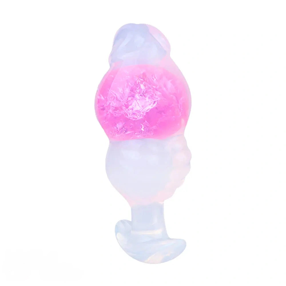 5.63in Luminous Silicone Anal Beads Dildo Anal Sex Toy With Anchor