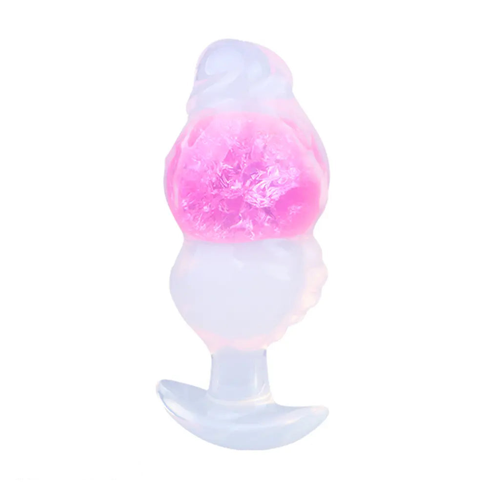 5.63in Luminous Silicone Anal Beads Dildo Anal Sex Toy With Anchor