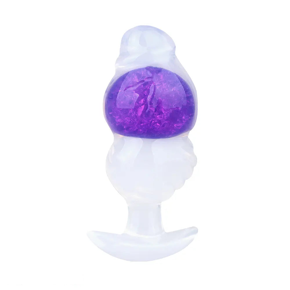 5.63in Luminous Silicone Anal Beads Dildo Anal Sex Toy With Anchor