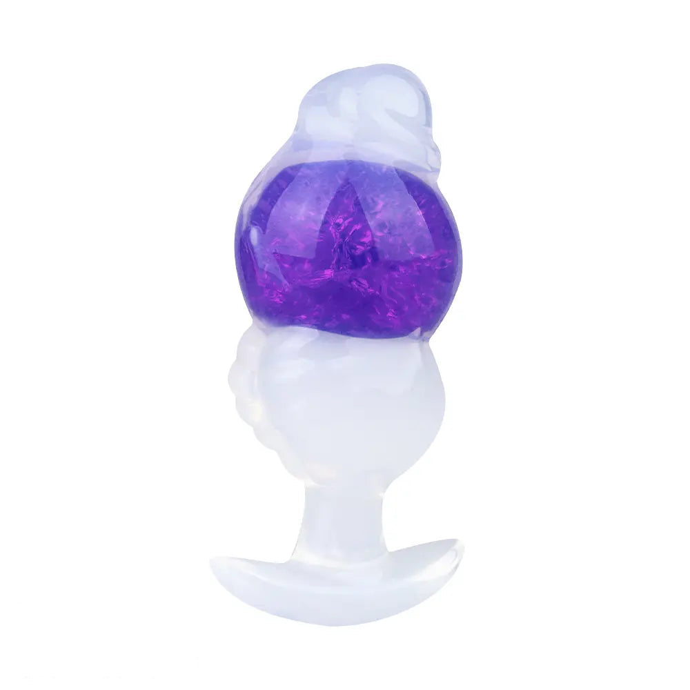 5.63in Luminous Silicone Anal Beads Dildo Anal Sex Toy With Anchor