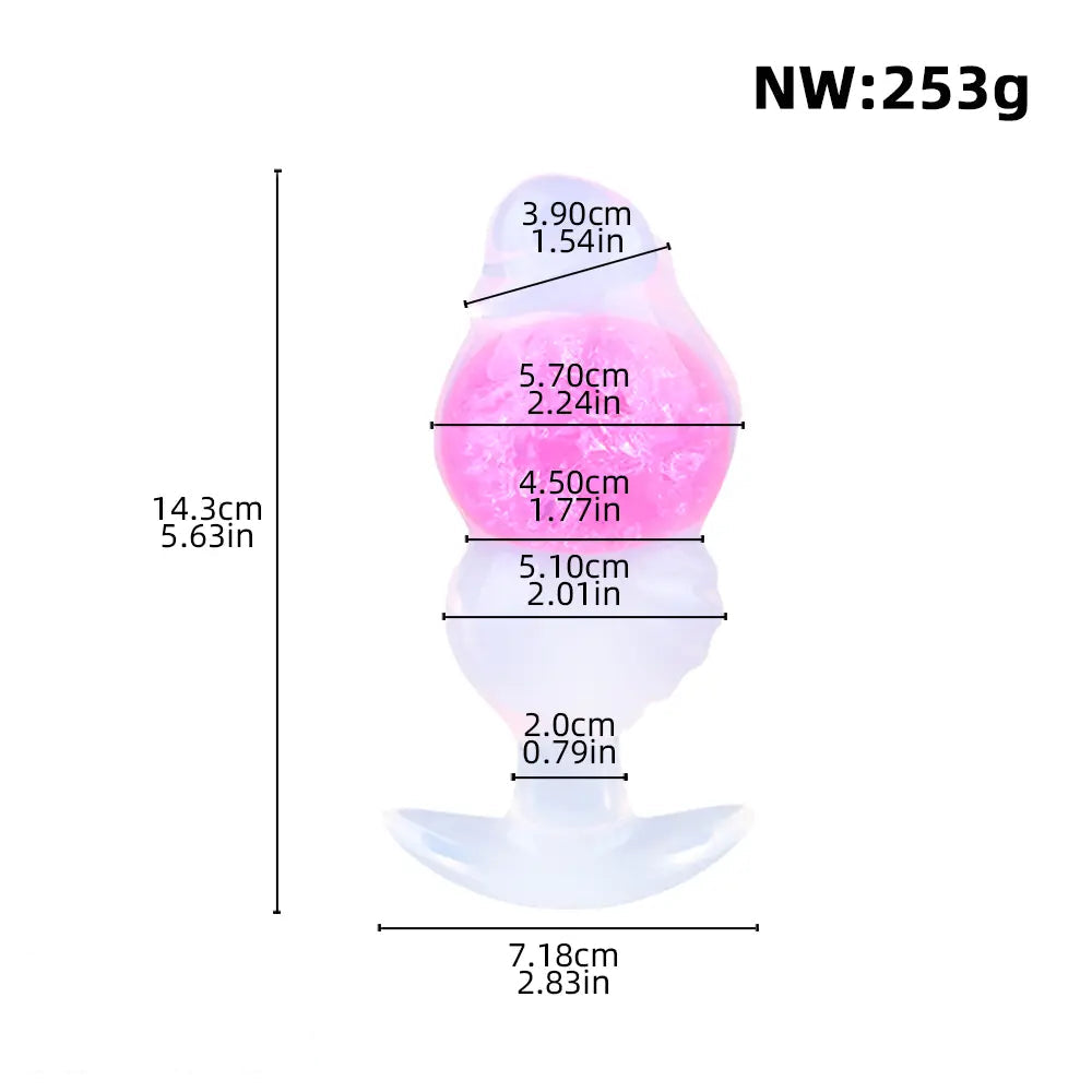 5.63in Luminous Silicone Anal Beads Dildo Anal Sex Toy With Anchor